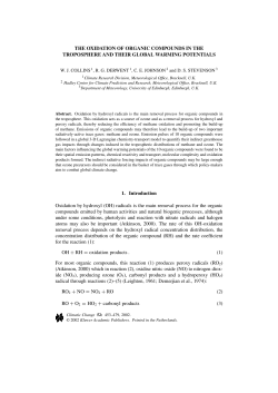 The Oxidation of Organic Compounds in the Troposphere and their
