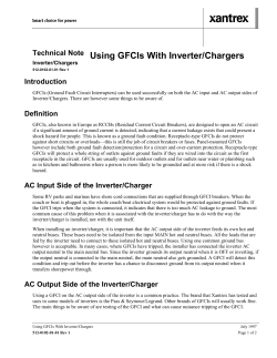 Technical Note Using GFCIs With Inverter/Chargers