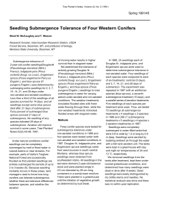 Seedling Submergence Tolerance of Four Western Conifers