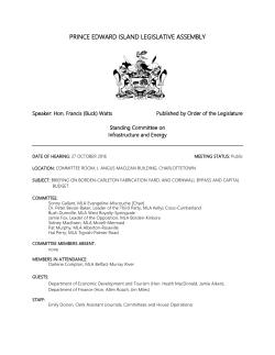 Oct 27, 2016 - Legislative Assembly of PEI