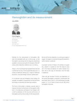 Hemoglobin and its measurement