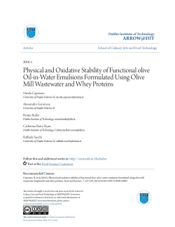 Physical and Oxidative Stability of Functional olive Oil