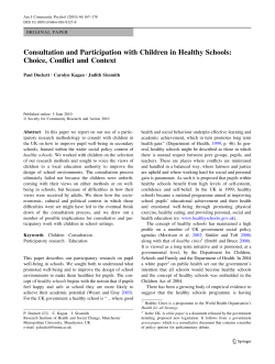 Consultation and Participation with Children in Healthy Schools