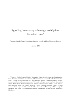 Signalling, Incumbency Advatnage, and Optimal Reelection Rules