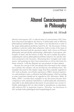 Altered Consciousness in Philosophy