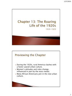 Chapter 13: The Roaring 20s - Crestwood Local School District