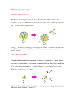 Extension 18.4: More on &alpha;, &beta;, and &gamma; Decay