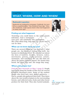 CHAPTER 1 - WHAT, WHERE, HOW AND WHEN