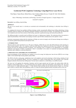 Geothermal Well Completion Technology Using High Power Laser