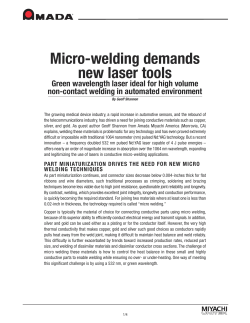 Microwelding Demands New Laser Tools