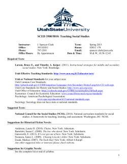SCED 3500/5810: Teaching Social Studies