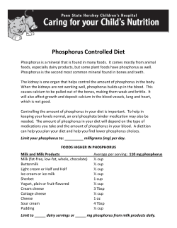 Phosphorus Controlled Diet