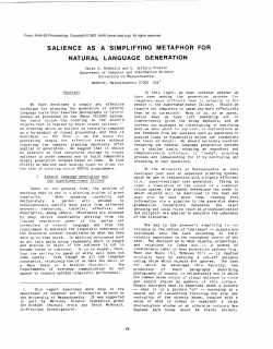 Salience as a Simplifying Metaphor for Natural Language Generation