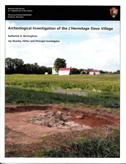 Archeological Investigation of the L`Hermitage Slave