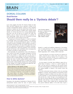 Should there really be a `Dyslexia debate`?