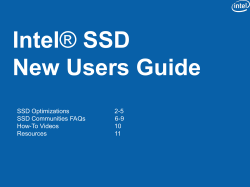 Intel SSD New Users Guide