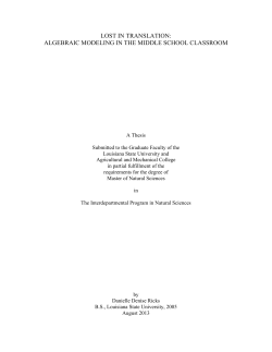 lost in translation: algebraic modeling in the middle school classroom