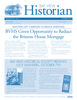 BVHS Given Opportunity to Reduce the Brinton House Mortgage