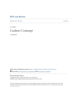 Creditors` Contempt - BYU Law Digital Commons