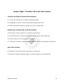 Chapter Eight &ndash; Primitive Life in the Solar System
