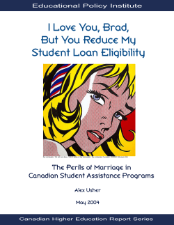 I Love You, Brad, But You Reduce My Student Loan Eligibility