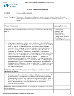 Course Competency Learning Outcomes