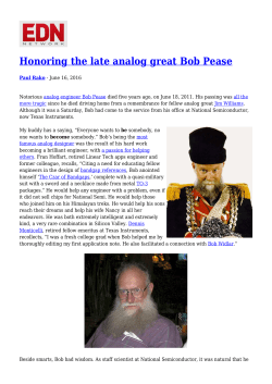 Honoring the late analog great Bob Pease