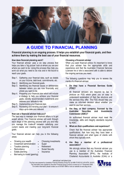 a guide to financial planning - Australian Financial Solutions Group