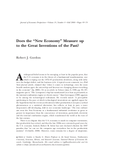 Does the &ldquo;New Economy&rdquo; Measure up to the Great Inventions of the