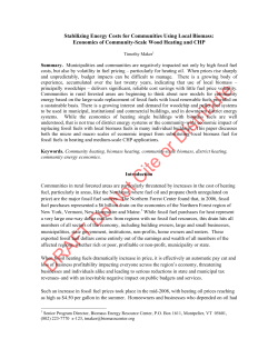 Stabilizing Energy Costs for Communities Using Local Biomass