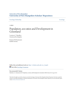 Population, sex ratios and Development in Greenland
