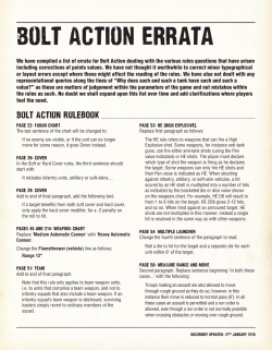 Bolt Action Errata