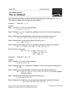 AC Method of Factoring