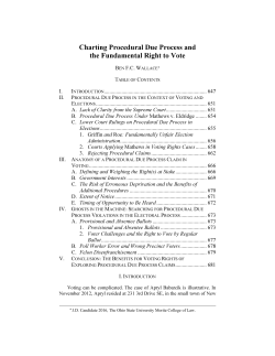 Charting Procedural Due Process and the Fundamental Right to Vote