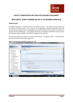 IUCLID 5 COMPOSITION AND ANALYSIS