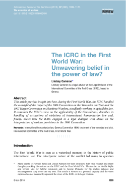 The ICRC in the First World War: Unwavering belief in the power of