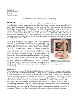 3D Printing by Sruti Akella