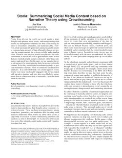 Storia: Summarizing Social Media Content based on