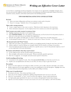 How to Prepare a Cover Letter