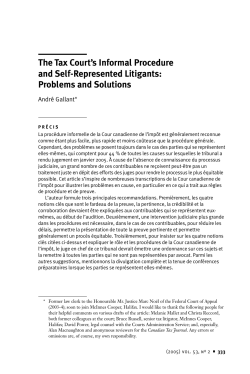 The Tax Court`s Informal Procedure and Self