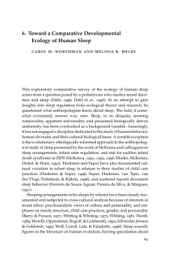 6. Toward a Comparative Developmental Ecology of Human Sleep