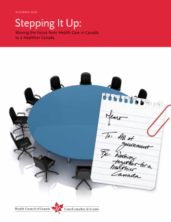 Stepping It Up - Health Council Canada