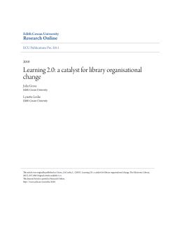 Learning 2.0: a catalyst for library organisational change