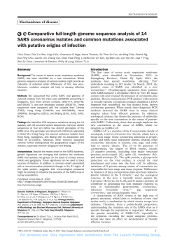 Comparative full-length genome sequence analysis of 14 SARS