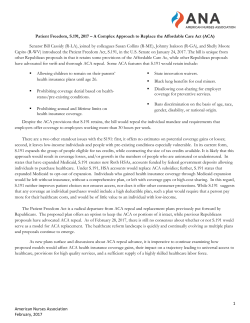 Patient Freedom, S.191, 2017 - American Nurses Association