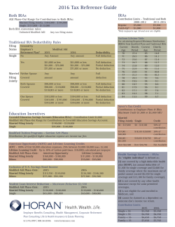 2016 Tax Reference Guide