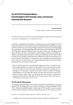 The 2014 NCTE Presidential Address: Powerful English at NCTE