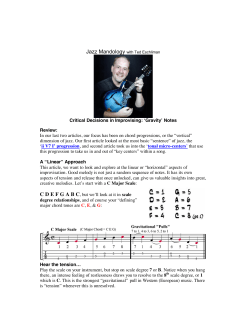 Critical Decisions in Improvising: `Gravity`