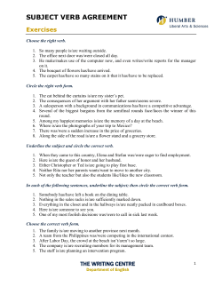 Subject-Verb Agreement Exercises