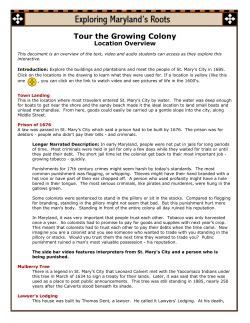 Tour the Growing Colony - Exploring Maryland`s Roots